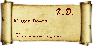 Kluger Domos névjegykártya